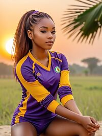 23 year old African woman at sunset near Lekki Conservation Centre in Nigeria